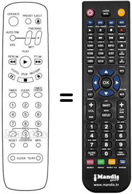 Replacement remote control Radiomarelli VTR8101