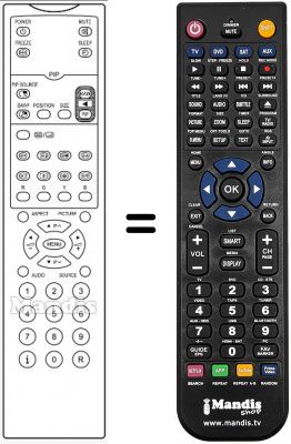 Replacement remote control Videoseven LTV27CH