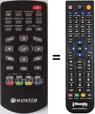 Replacement remote control Woxter ICUBE760