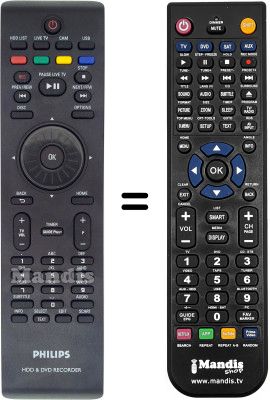 Replacement remote control Philips DVD-R5570H