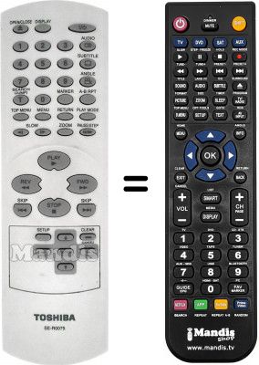 Replacement remote control Toshiba SD-130ESE1