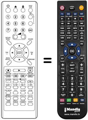 Replacement remote control NordMende NMHT1591SE Replacement remote control NordMende NMHT1591SE