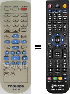 Replacement remote control Toshiba SE-R0268 Replacement remote control Toshiba SE-R0268