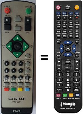 Replacement remote control Sunstech DTB-2200