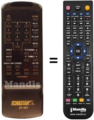 Replacement remote control Echostar SR800 PLUS