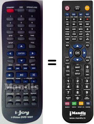 Replacement remote control i-Joy I-VISION-DVD1006 (V. 2015)