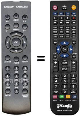 Replacement remote control CANAL+ MPEG4
