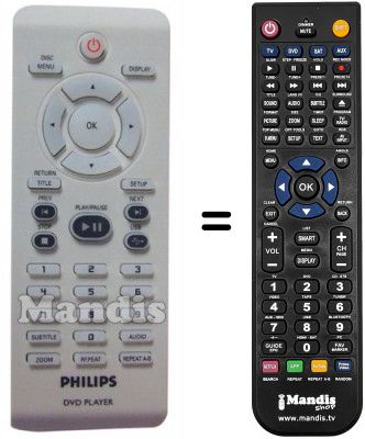 Replacement remote control Philips DVP5960