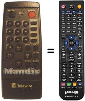 Replacement remote control TELEWIRE TW1002