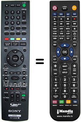 Replacement remote control Sony RDR-HXD995