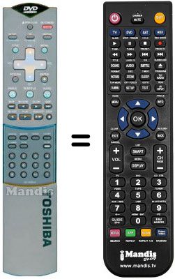 Replacement remote control Toshiba SD-2109
