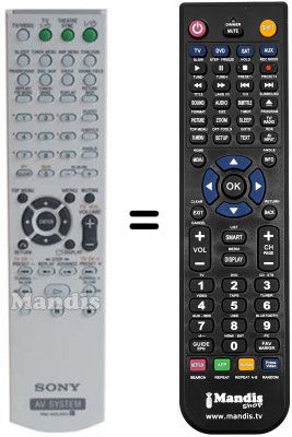Replacement remote control Sony DAV-DZ100 Replacement remote control Sony DAV-DZ100