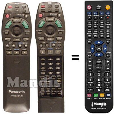 Replacement remote control Panasonic DVD-A7