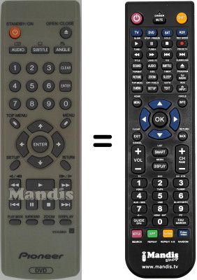 Replacement remote control Pioneer DV-U7