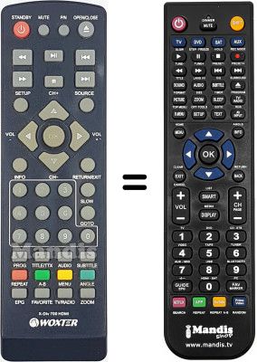 Replacement remote control Woxter XDIV350