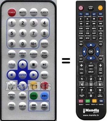 Replacement remote control HVS57536