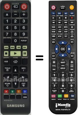 Replacement remote control Samsung HVS59065