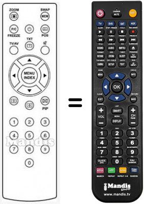 Replacement remote control HVS54519