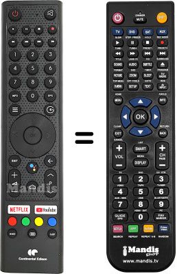 Replacement remote control Continental Edison HVS57157
