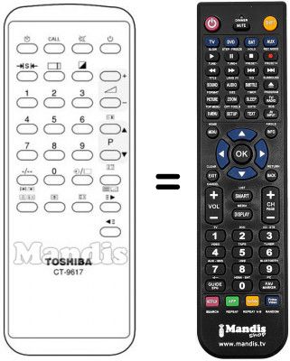 Replacement remote control Toshiba HVS54362