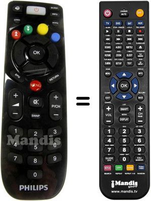 Replacement remote control Philips HVS57261