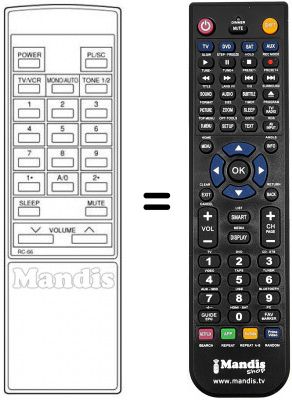 Replacement remote control HVS54344