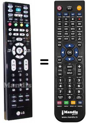 Replacement remote control LG WHV12456