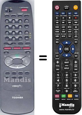 Replacement remote control Toshiba WHV15218