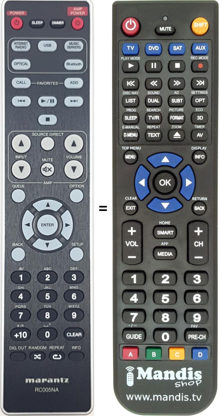 Replacement remote control Marantz RC005NA