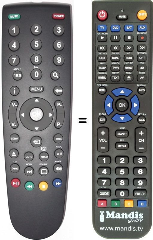 Replacement remote control Grundig YE1187R