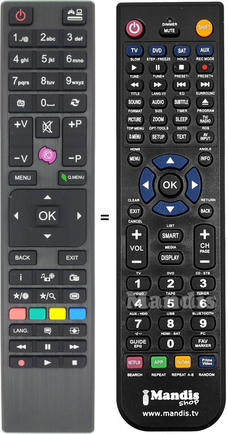 Replacement remote control Logik RC4876-Black