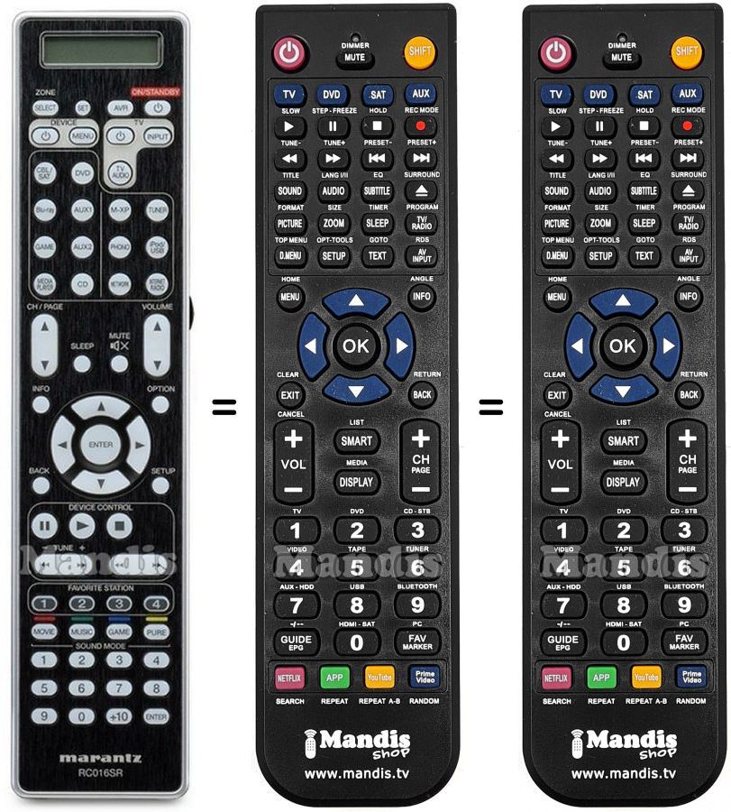 Replacement remote control Marantz RC016SR