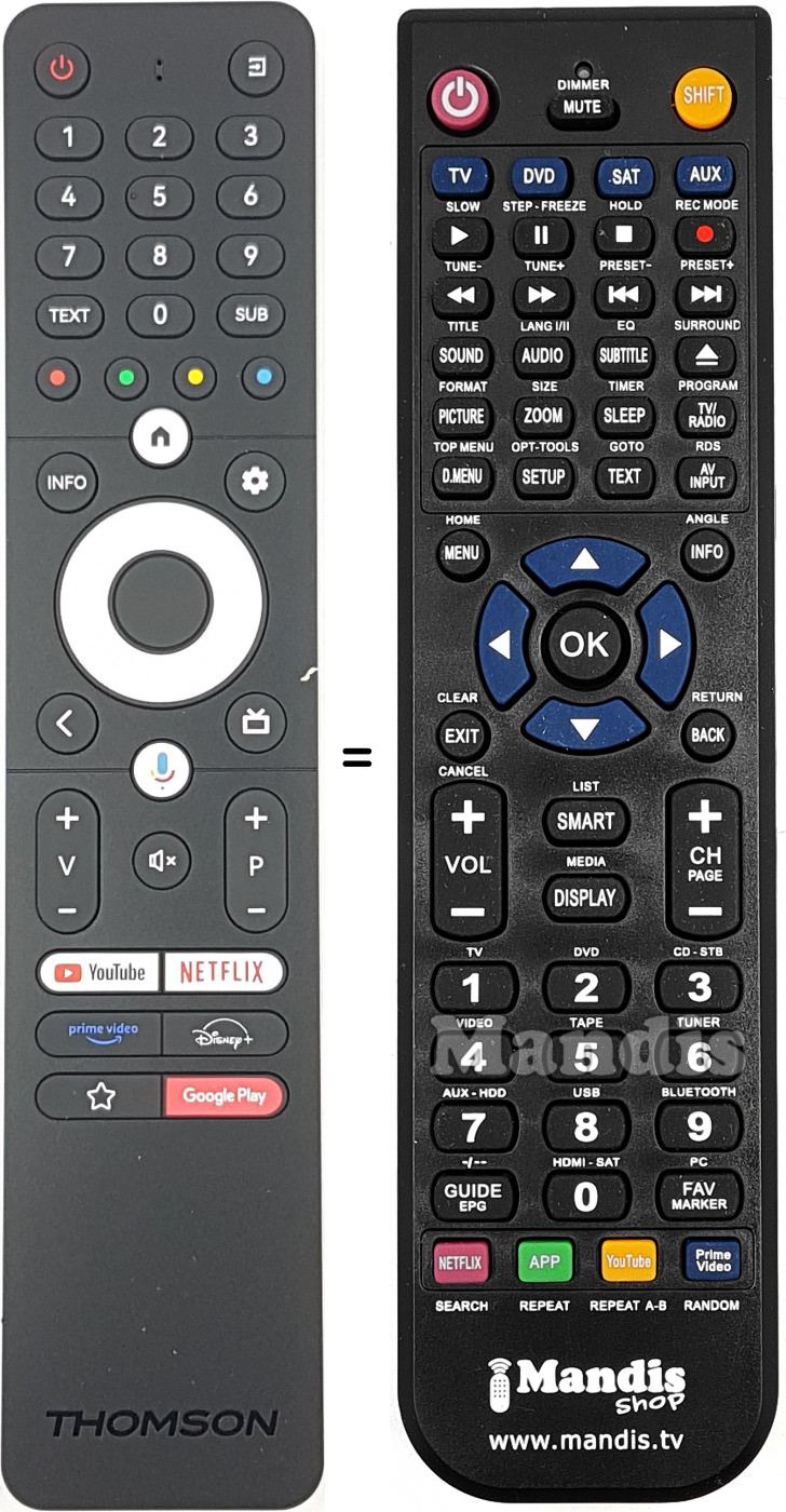 Replacement remote control Thomson RC112A Replacement remote control Thomson RC112A